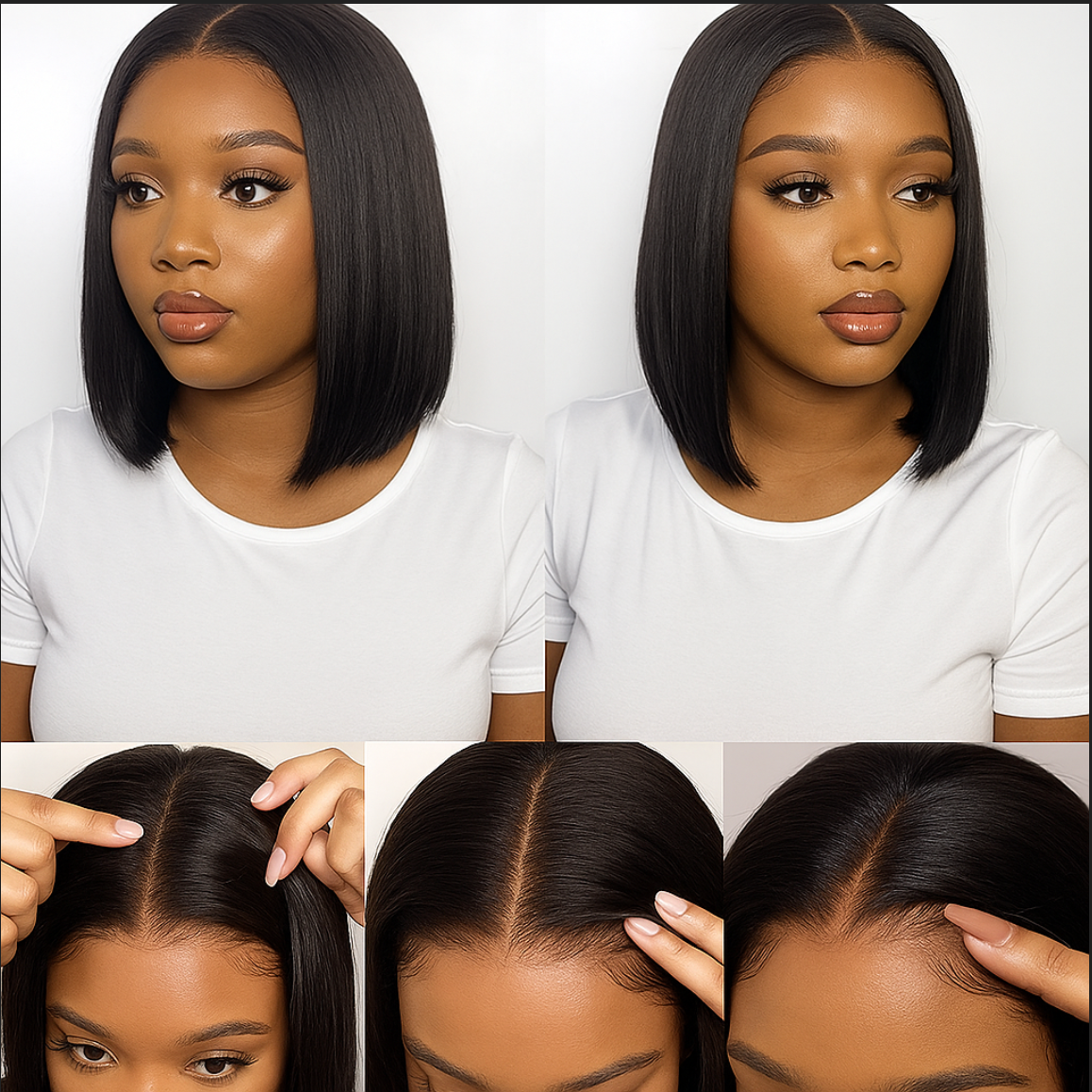 GlueLess Bob carré – Lace HD ultra naturelle