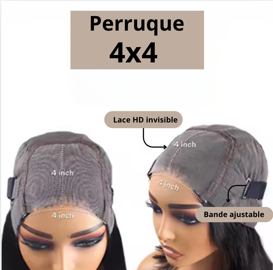 Perruque sans colle prêt à porter HD Lace 5x5, et 6x4 densité 180% – Effet naturel