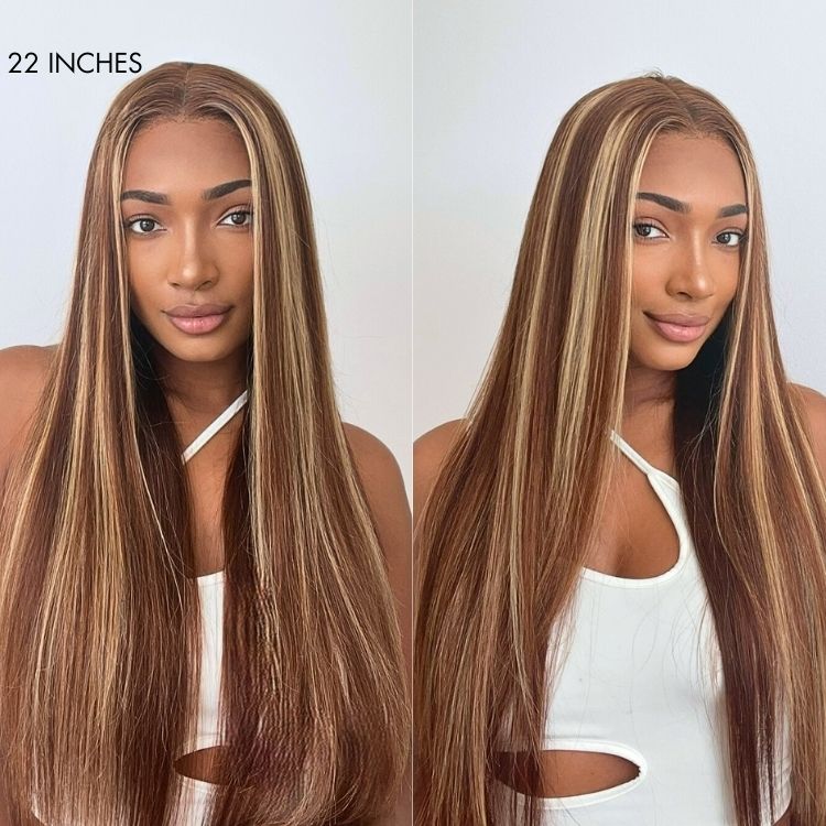 Ombre Honey Blonde Wig Pre Plucked, Human Hair HD Lace 250%