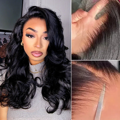 Raw Hair Wavy Glueless Wig, 13×6 HD Lace 250% density