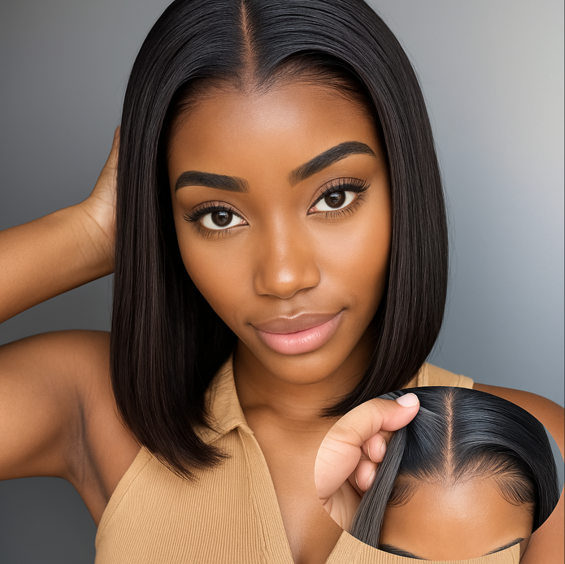 GlueLess Bob carré – Lace HD ultra naturelle