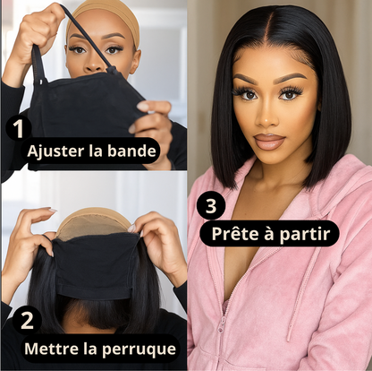 GlueLess Bob carré – Lace HD ultra naturelle