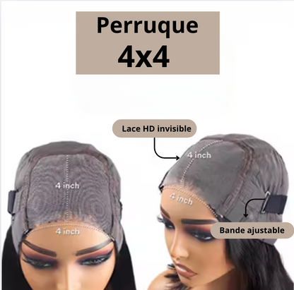 Perruque sans colle prêt à porter HD Lace 5x5, et 6x4 densité 180%  – Effet naturel