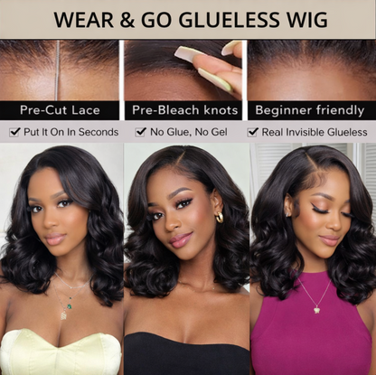 Glueless wig body wave 7x5 pre Cut HD Lace