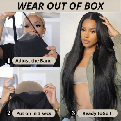 Easy Wear & Go Glueless Wigs Pre Cut HD Lace Closure density 250% Human Hair