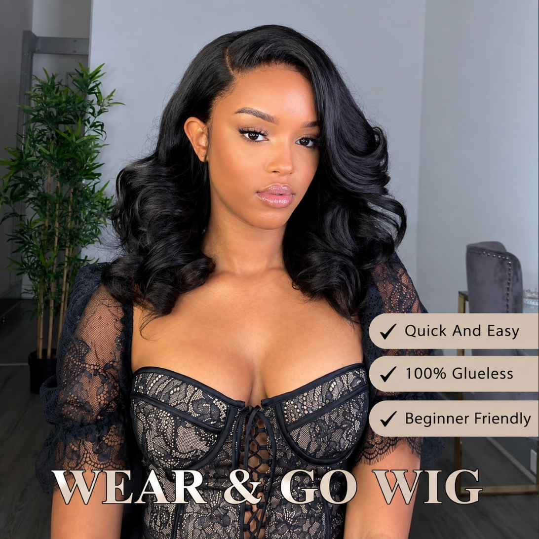 Glueless HD Lace Body Wave Wig Bob  — Pre-Plucked & Pre-Cut, 250% Density, Beginner Friendly