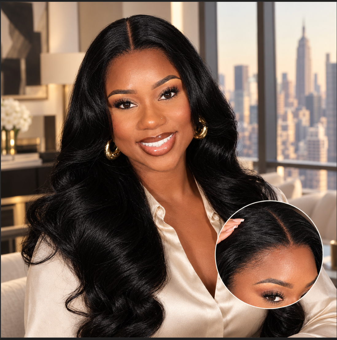 Raw Hair Wavy Glueless Wig, 13×6 HD Lace 250% density
