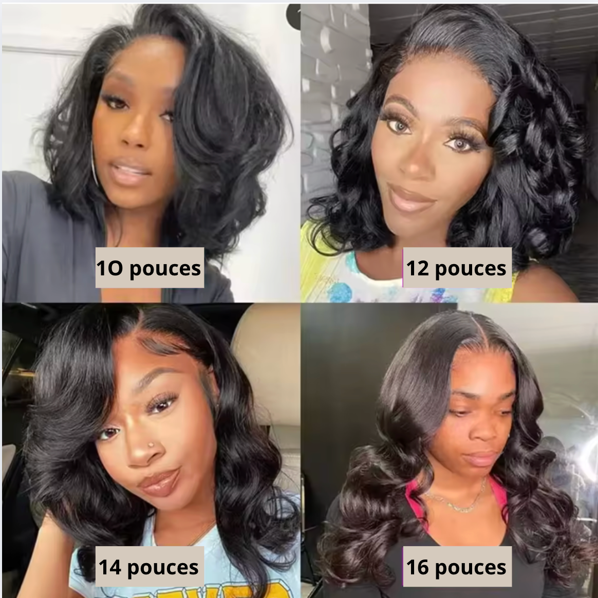 Perruque Bob Body Wave sans colle Lace HD 7x5.