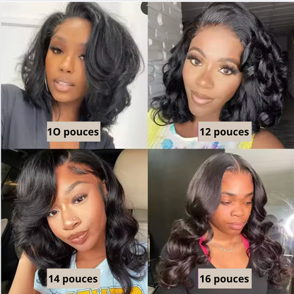 Perruque Bob Body Wave sans colle Lace HD 7x5.