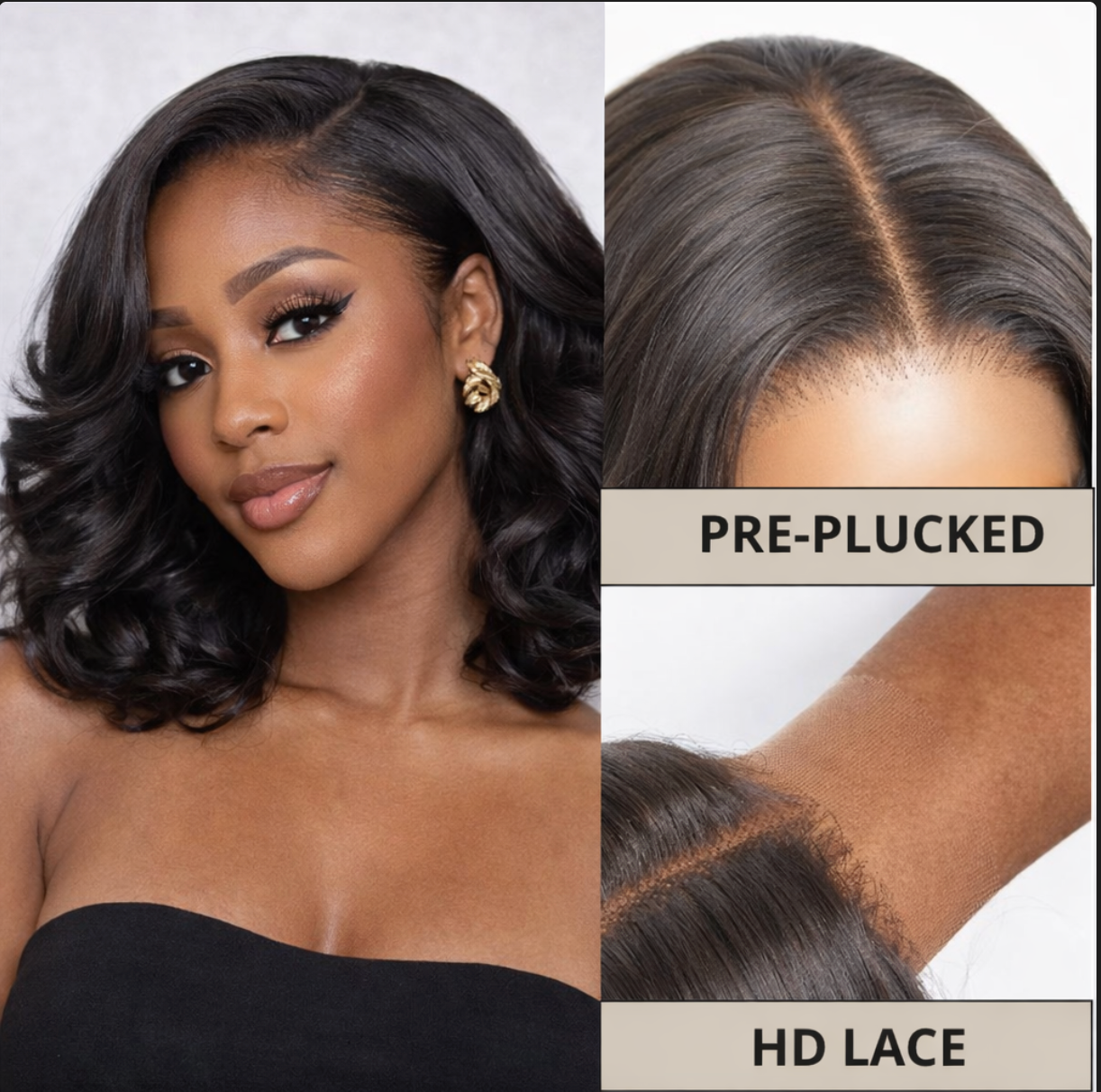 Glueless wig body wave 7x5 pre Cut HD Lace