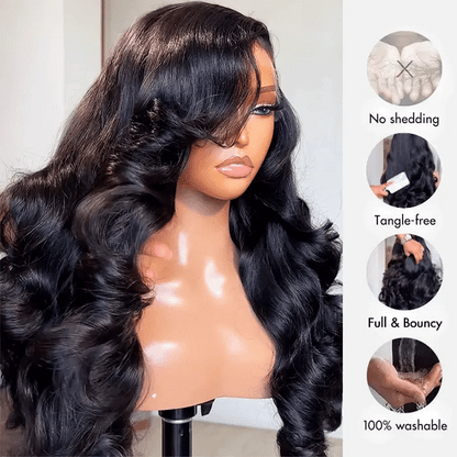Raw Hair Wavy Glueless Wig, 13×6 HD Lace 250% density