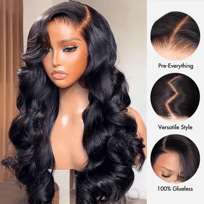 Raw Hair Wavy Glueless Wig, 13×6 HD Lace 250% density