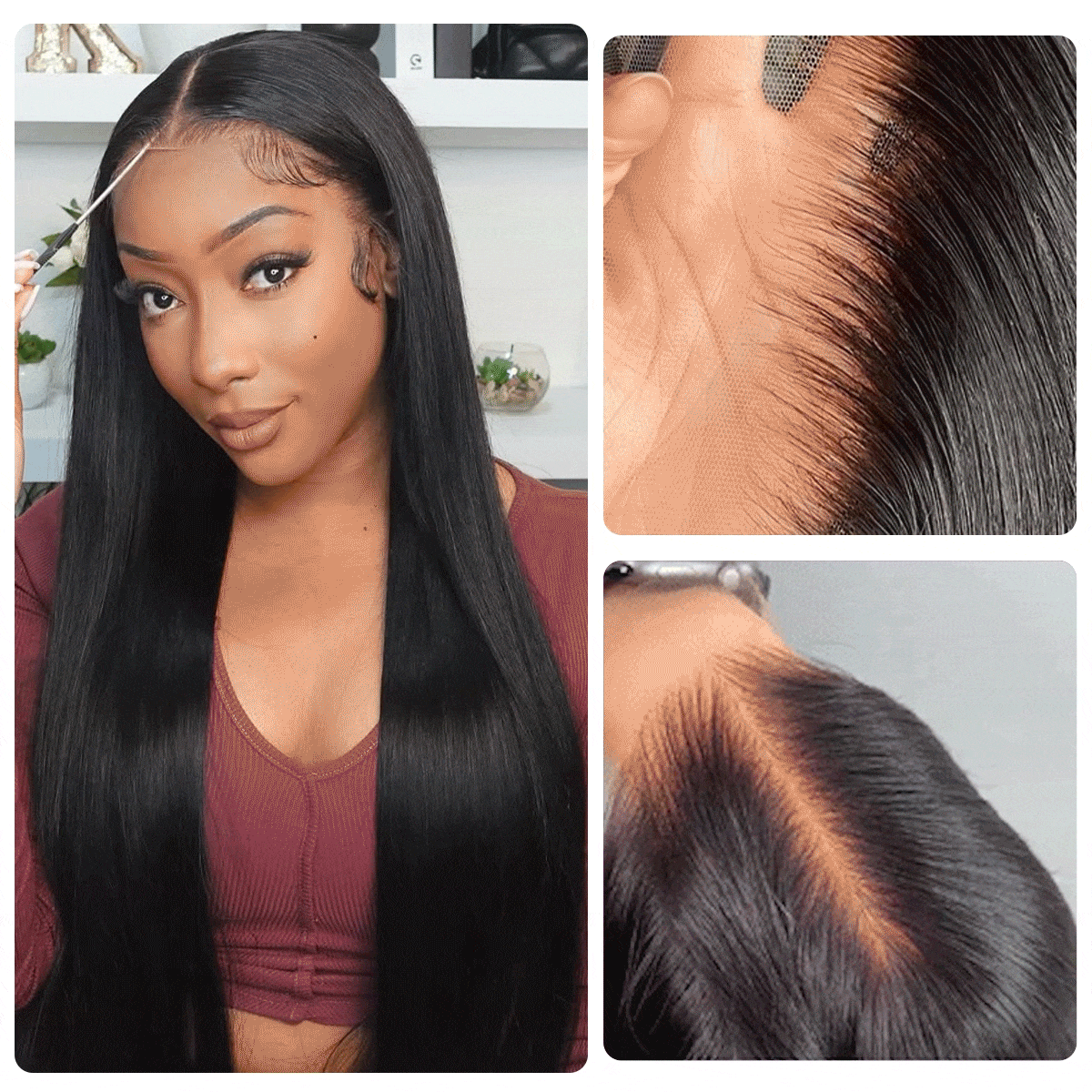 Raw Hair Wavy Glueless Wig, 13×6 HD Lace 250% density