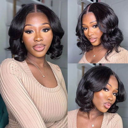 Glueless HD Lace Body Wave Wig Bob  — Pre-Plucked & Pre-Cut, 250% Density, Beginner Friendly