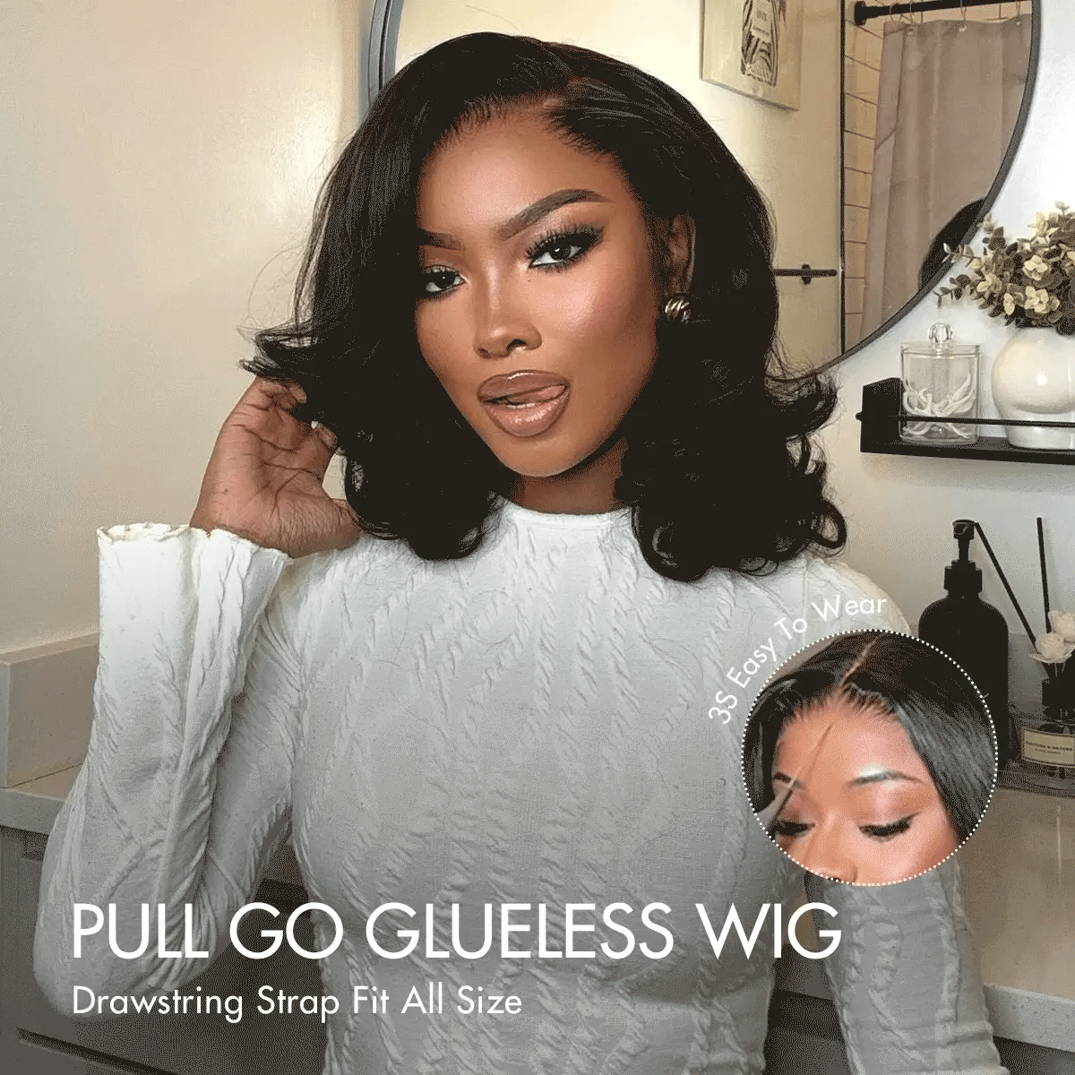Glueless HD Lace Body Wave Wig Bob  — Pre-Plucked & Pre-Cut, 250% Density, Beginner Friendly